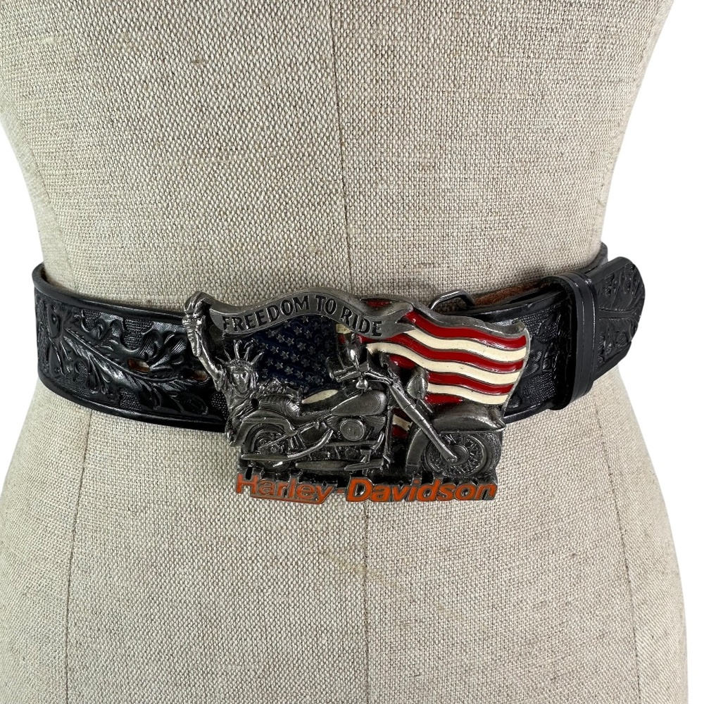 CHAMBERS Black Genuine Leather Harley Davidson Buckle Men's 30 Baron USA